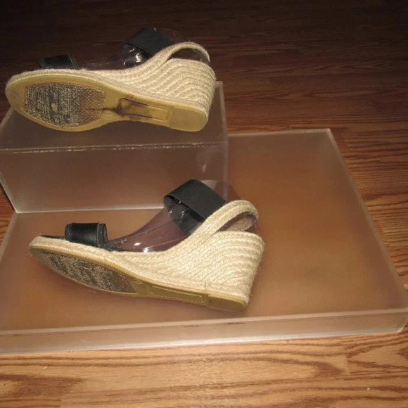 DALSOM Espadrilles Wedge Black Open-Toe Sandals Shoes Size 41 (US Size 10.5-11) - Picture 4 of 4